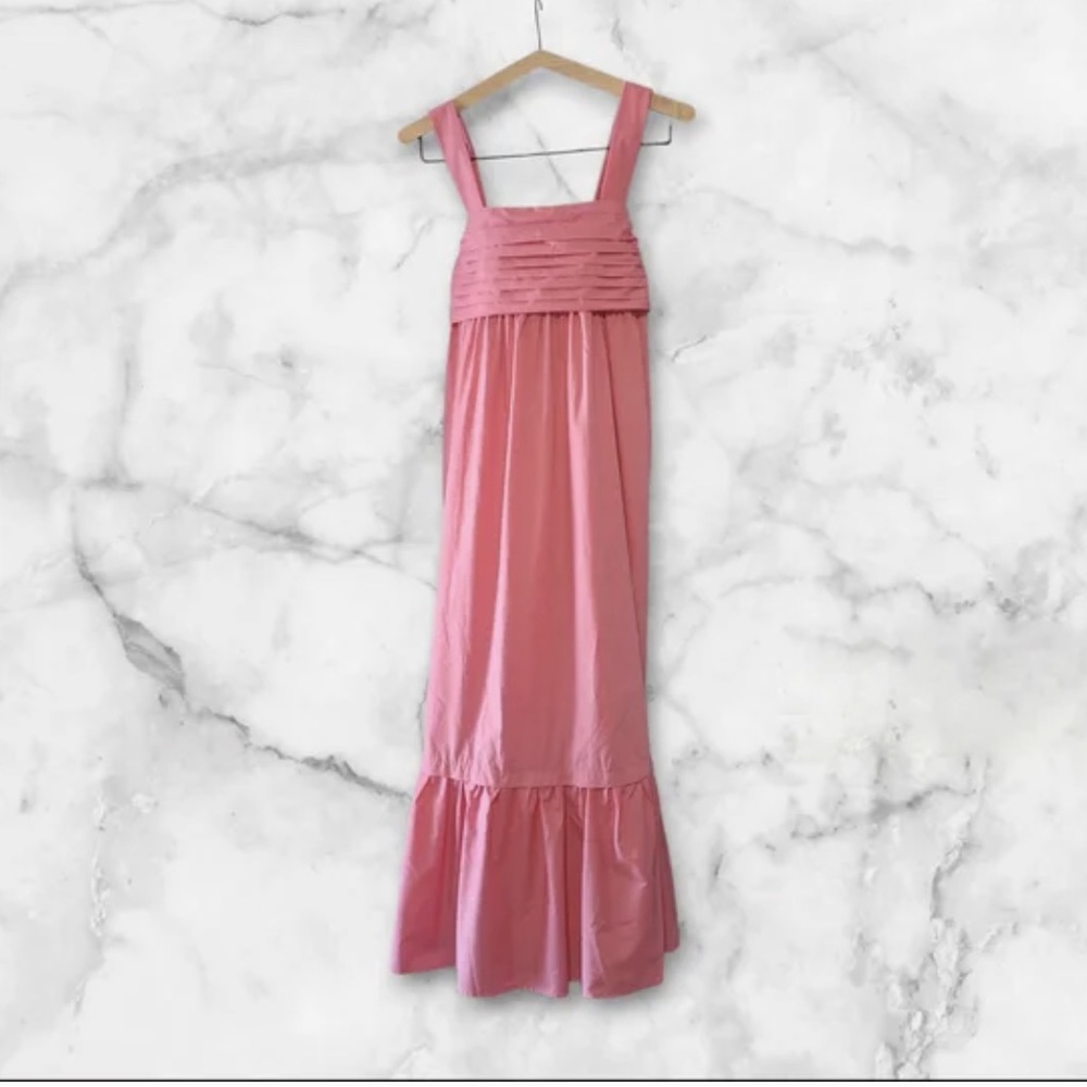 Girls' Pink Sleeveless Ruffle-Hem Maxi Dress